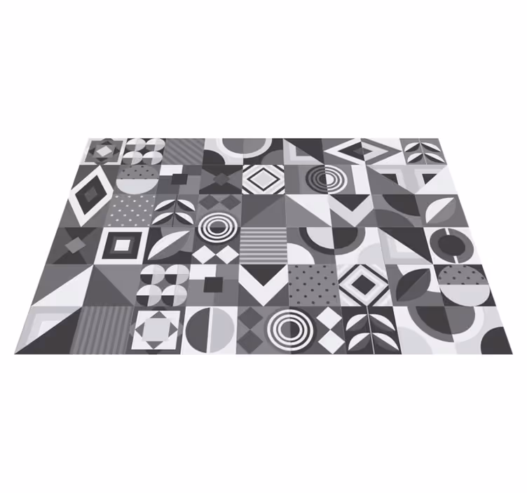 Vinilna preproga za kopalnico s sivo geometrijo - TenStickers