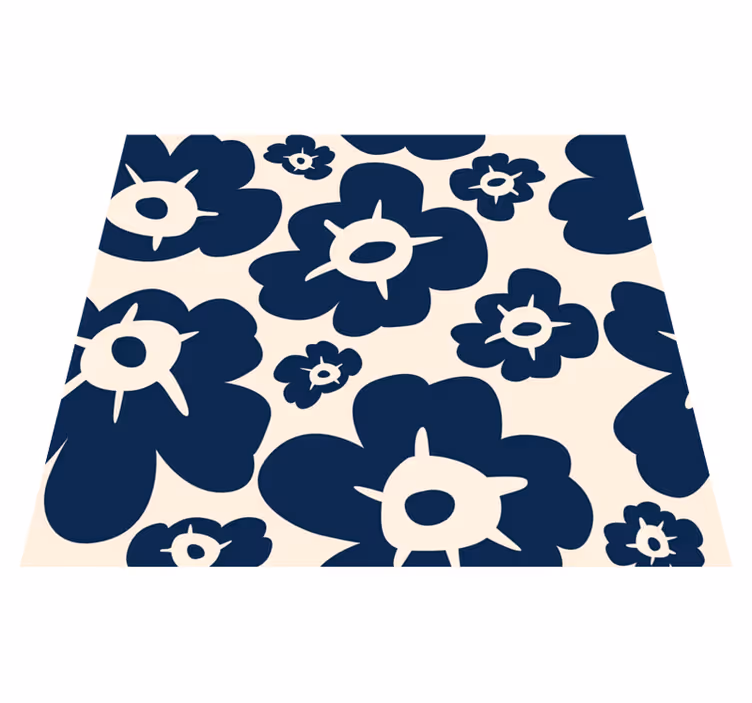 Cvetlična vinilna preproga temno modra makova - TenStickers