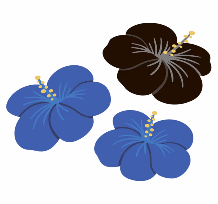 Cvetlična vinilna preproga hibiskusov cvetni aranžma - TenStickers