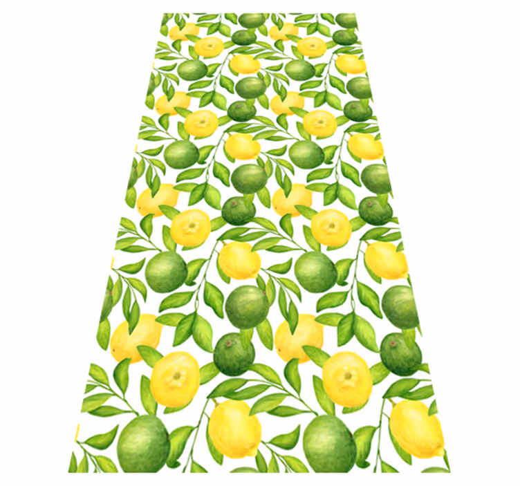 Cvetlična vinilna preproga vzorec limone in limete - TenStickers