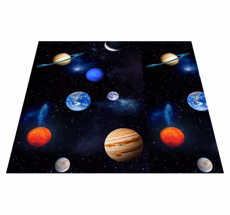 Vinilna preproga s zvezdami vesolje in planeti - TenStickers