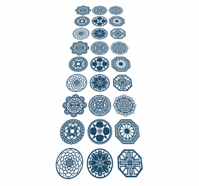 Vinilne preproge z geometrijskimi vzorci korejski vzorci - TenStickers