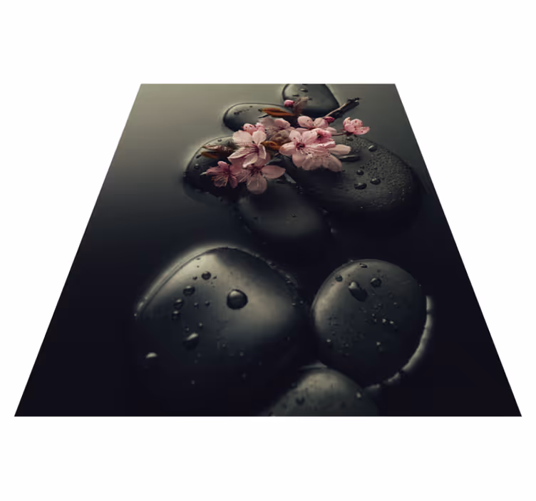 Naravne vinilne preproge zen ambient s kamnom za wc - TenStickers