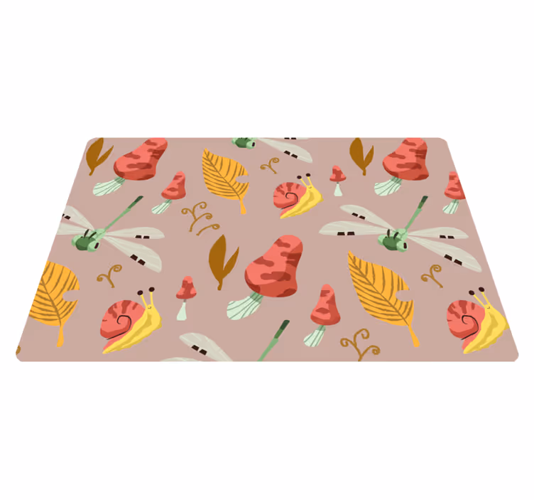 Naravne vinilne preproga jesenski vzorec flore in favne - TenStickers