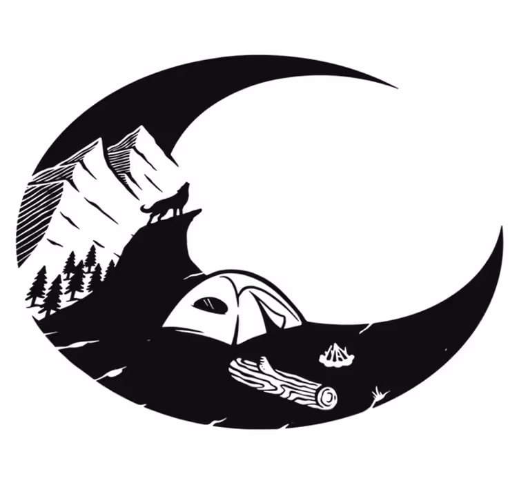 Naravne vinilne preproga gorska kamp scena - TenStickers