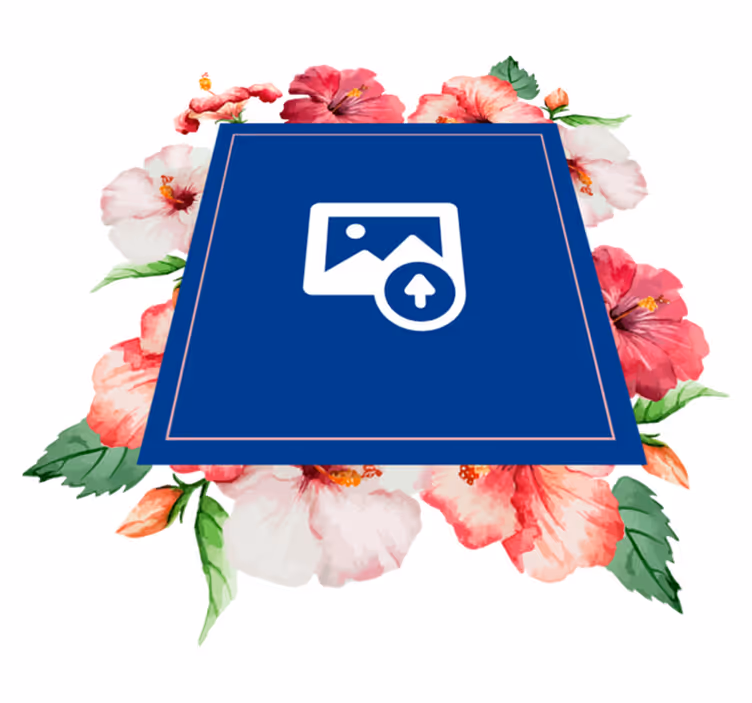 Naravne vinilne preproge hibiskusov cvetlični vzorec - TenStickers