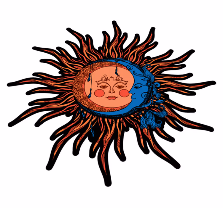 Naravne vinilne preproga nebesno sonce luna - TenStickers