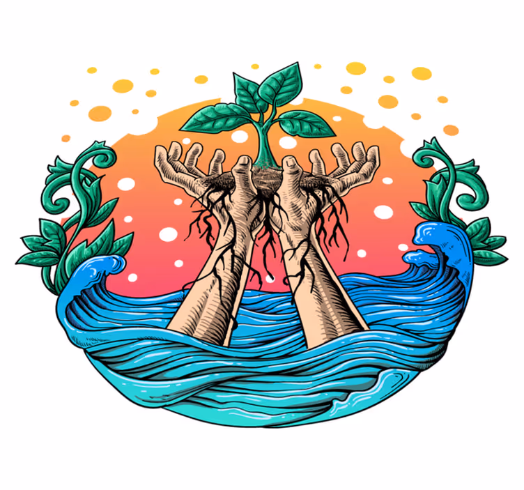 Naravne vinilne preproga roke, ki gojijo naravo - TenStickers