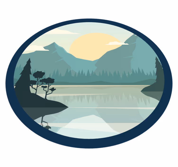 Naravne vinilne preproge odsev mirne gore - TenStickers