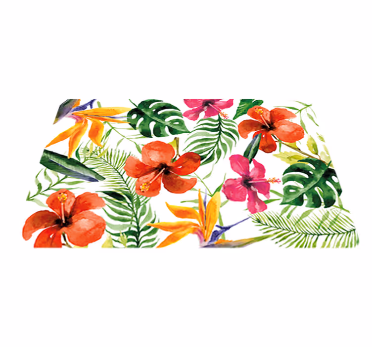 Cvetlična vinilna preproga prenosna nalepka monstera - TenStickers