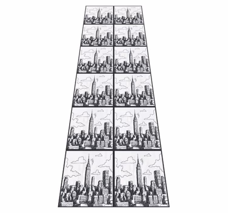 Vinilne preproge za spalnico nyc skica kolaž - TenStickers