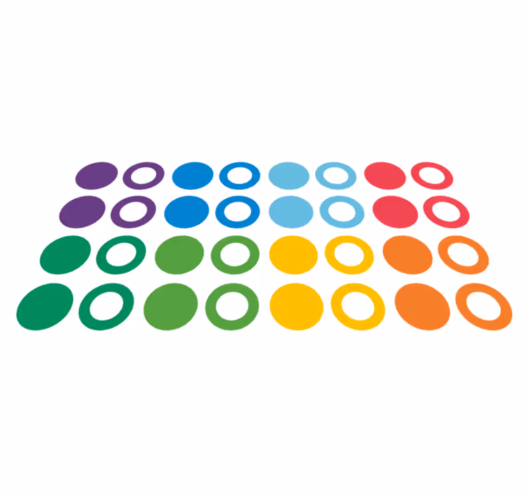 Vinilne preproge z geometrijskimi vzorci barvni krogi - TenStickers