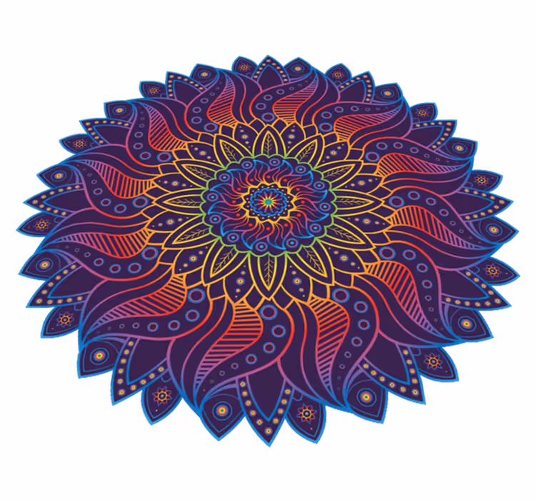 Vinilne preproge z geometrijskimi vzorci mavrična mandala - TenStickers