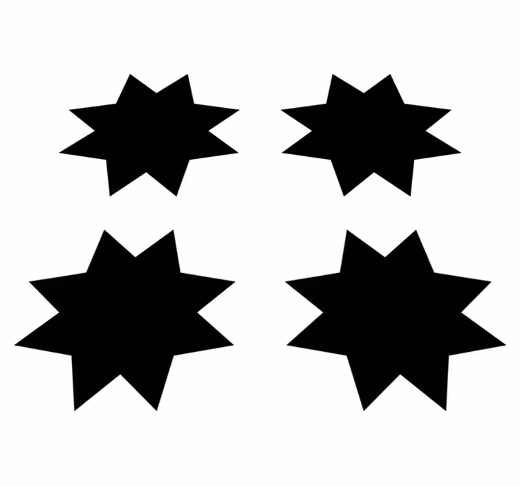 Vinilne preproge z geometrijskimi vzorci Črne zvezde - TenStickers