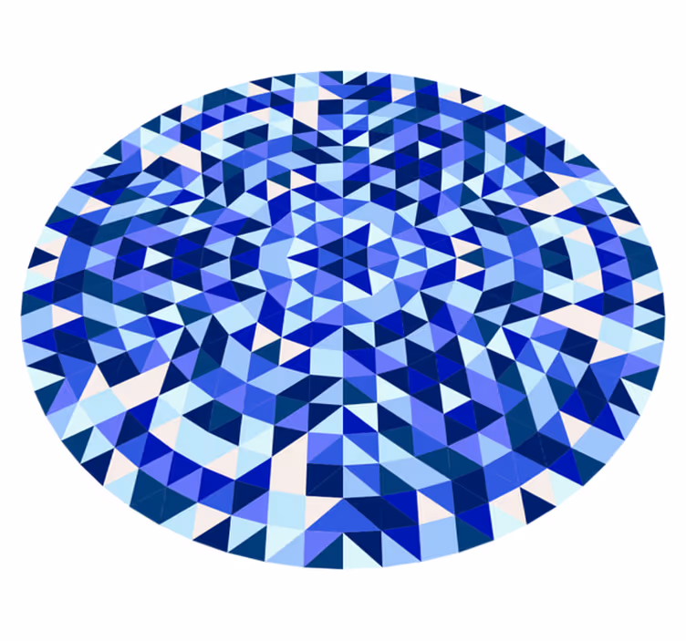 Vinilne preproge z geometrijskimi vzorci krožni modri vzorec - TenStickers