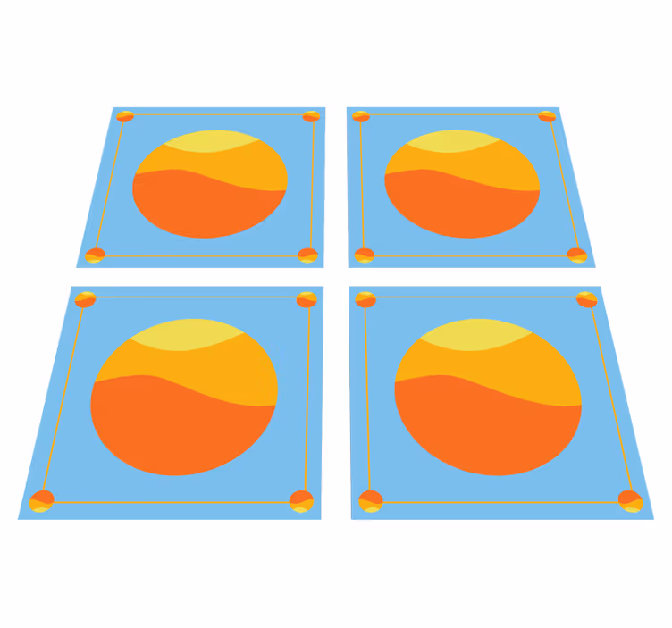 Vinilne preproge z geometrijskimi vzorci v barvitih krogih - TenStickers