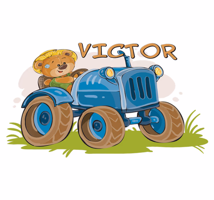 Otroške vinilna preproga prilagodljiv traktor - TenStickers