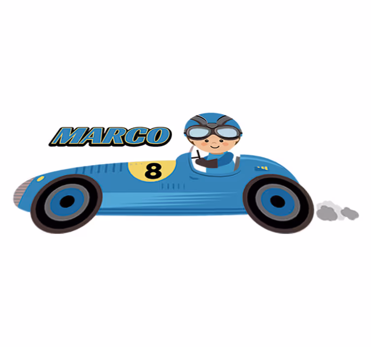 Otroške vinilna preproga formula 1 avto z imenom - TenStickers