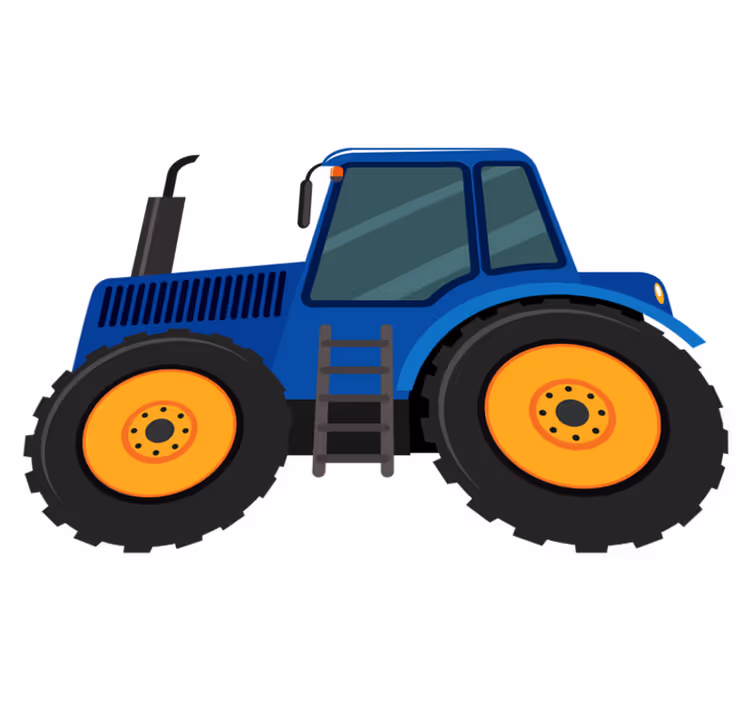 Otroške vinilna preproga modri traktor - TenStickers