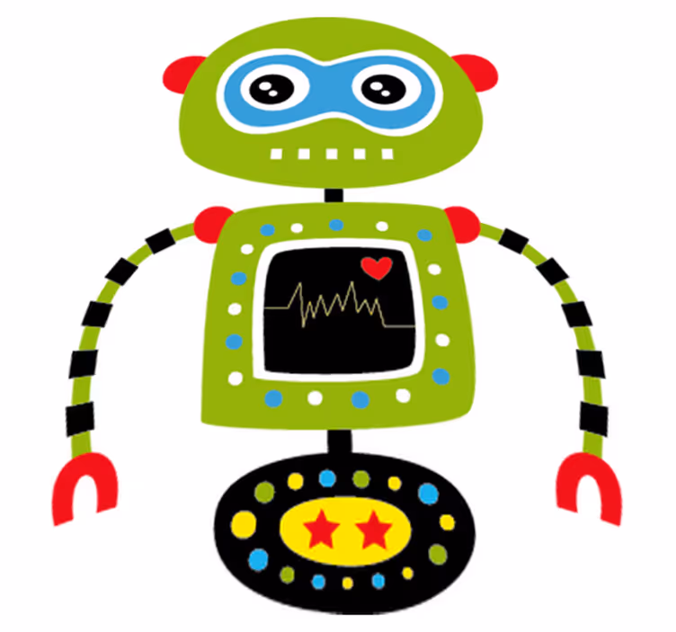 Otroške vinilna preproga zeleni robot - TenStickers
