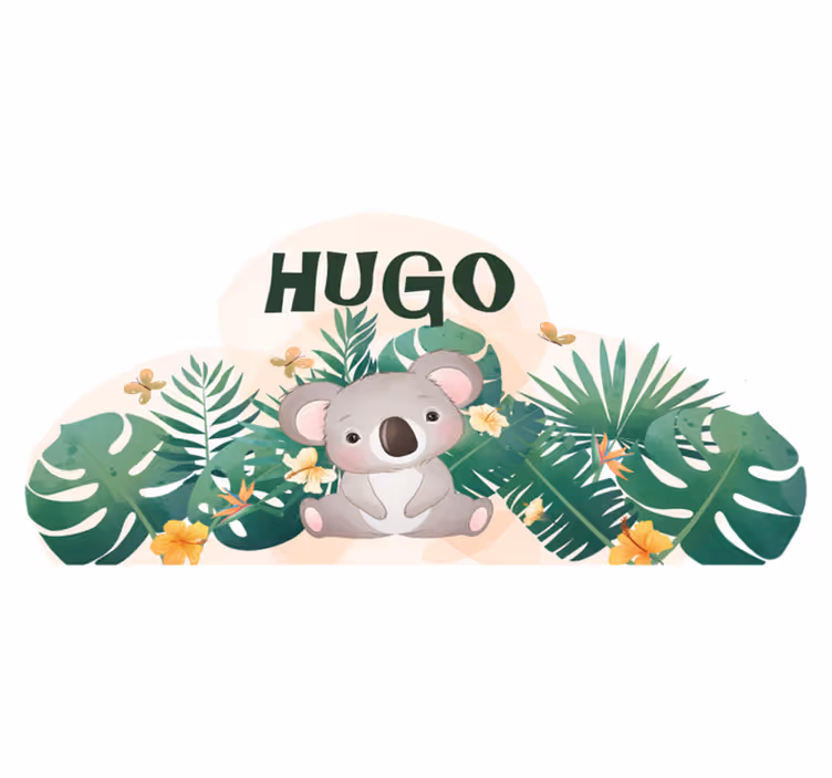 Otroške vinilna preproga ljubek koala za fanta z imenom - TenStickers