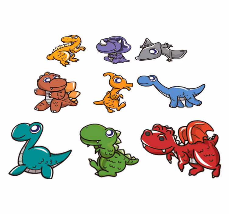 Otroške vinilna preproga z otroškimi dinozavri - TenStickers