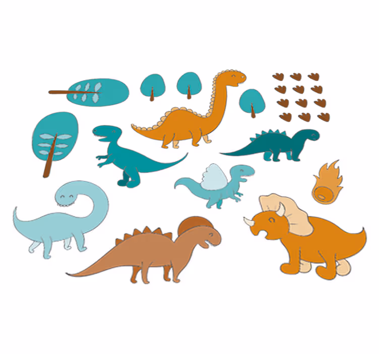 Otroške vinilna preproga otroški dinozavri - TenStickers