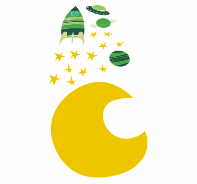 Otroške vinilna preproga v vesolju z zelenimi odtenki - TenStickers