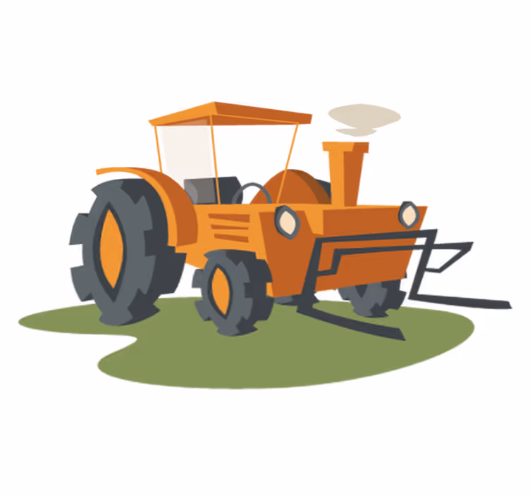 Otroške vinilna preproga oranžni traktor - TenStickers