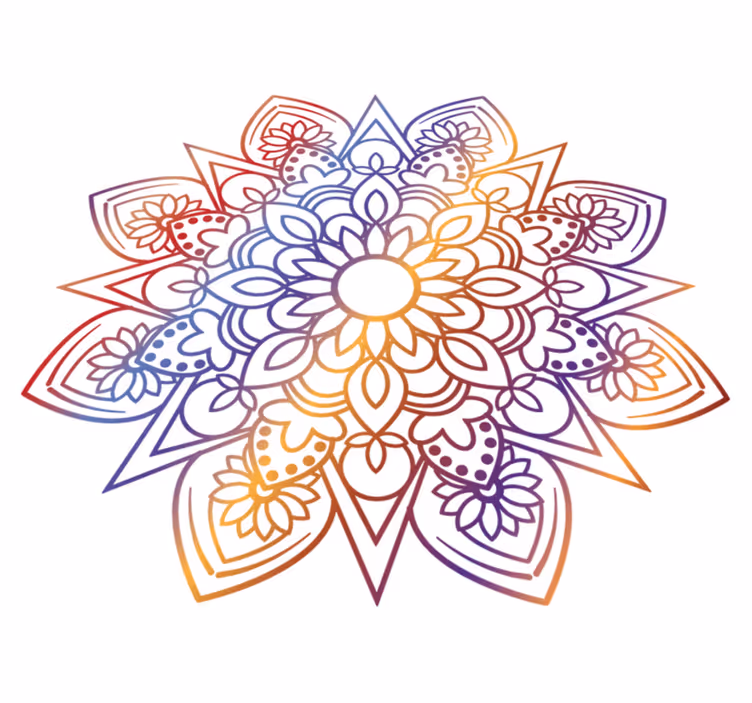 Vinilne preproge za spalnico živahna ognjena mandala - TenStickers