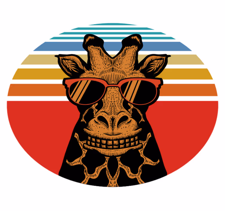 Vinilne preproge za spalnico hipsterska žirafa - TenStickers