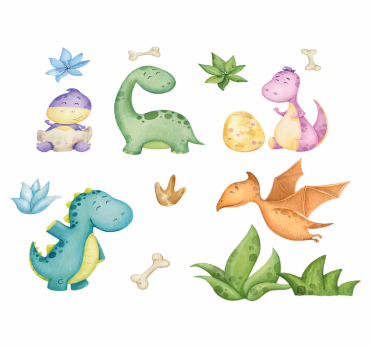 Vinilne preproge za spalnico z nordijskim dinozavrom - TenStickers