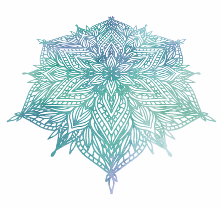 Vinilne preproge za spalnico turkizna mandala - TenStickers