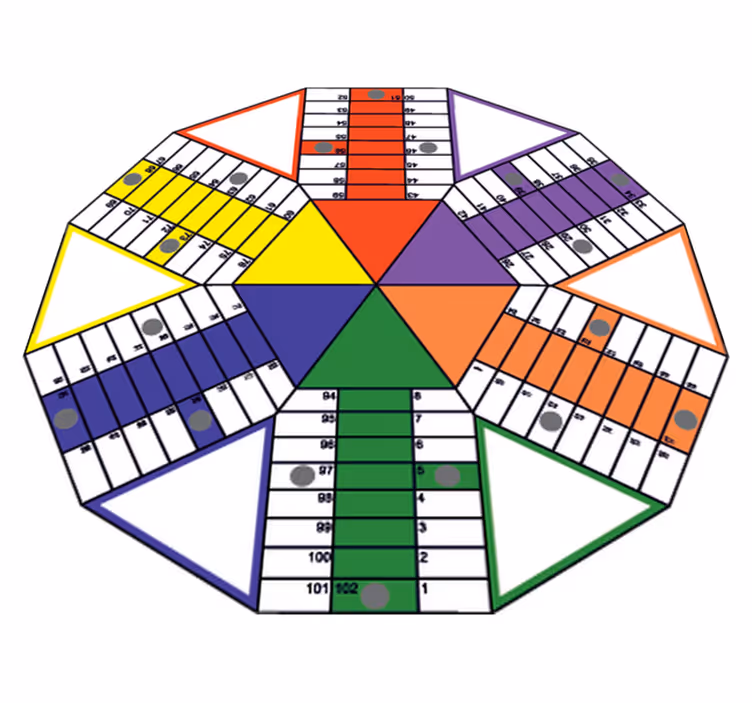 Vinilna preproga z igre geometrijska plošča parchis - TenStickers