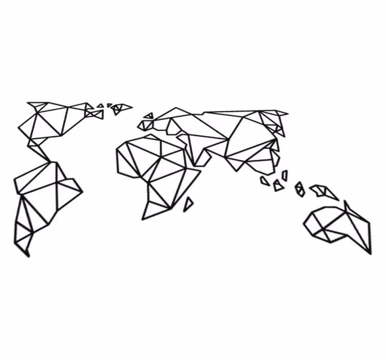 Vinilna preproga z zemljevidom sveta origami - TenStickers