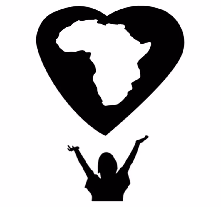 Vinilna preproga z zemljevidom sveta afrika srce - TenStickers