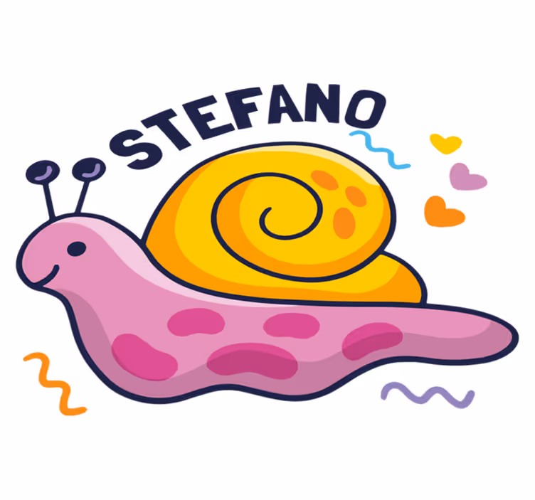 Otroške vinilna preproga pisan polž z imenom - TenStickers