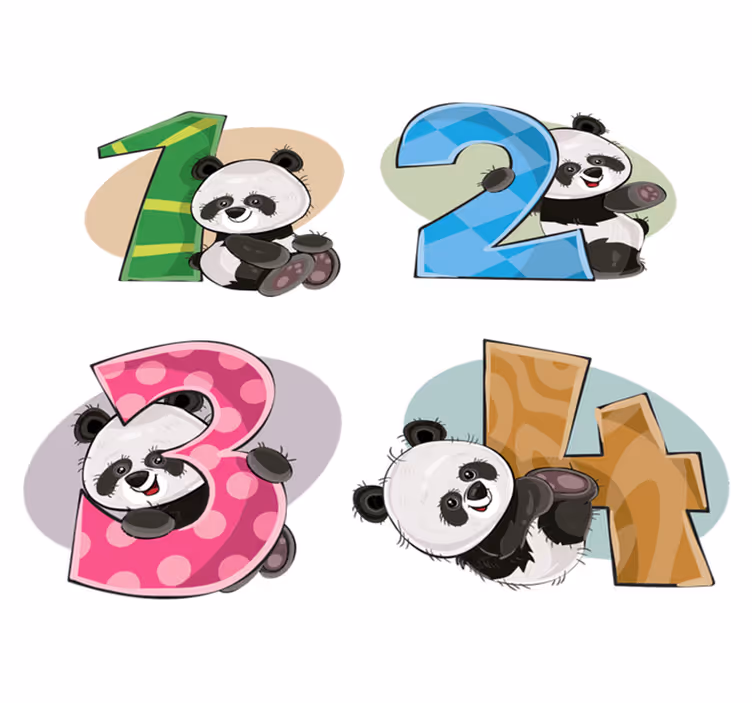 Otroške vinilna preproga 4 pandački - TenStickers