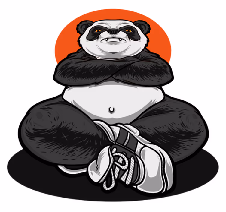 Otroške vinilna preproga panda upornik - TenStickers
