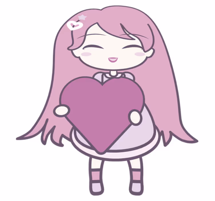 Otroške vinilna preproga dekle iz anime prinaša ljubezen - TenStickers
