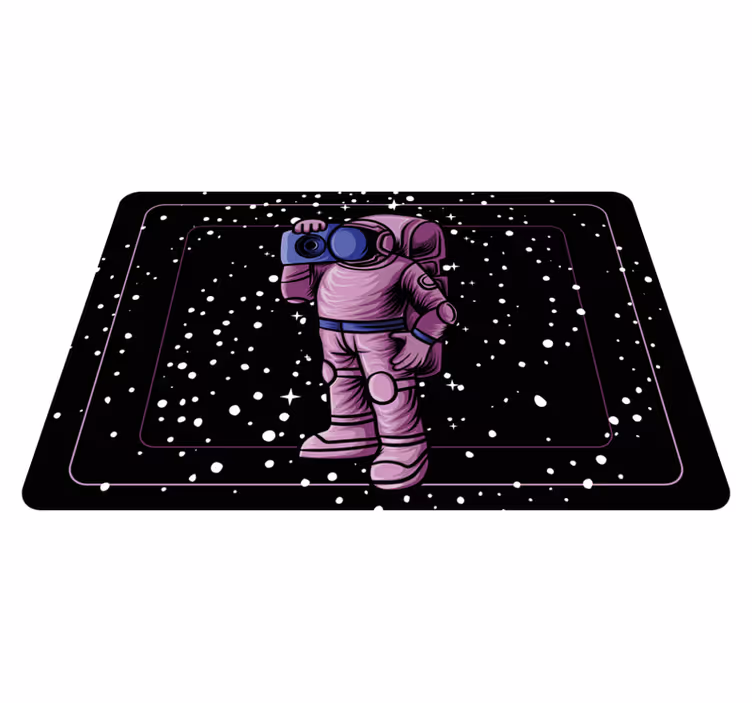 Otroške vinilna preproga astronavt z radijskim trakom - TenStickers