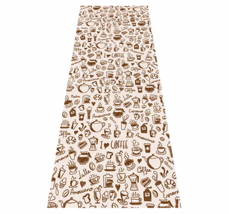 Vinilna preproga za kuhinjo z motivi kave - TenStickers
