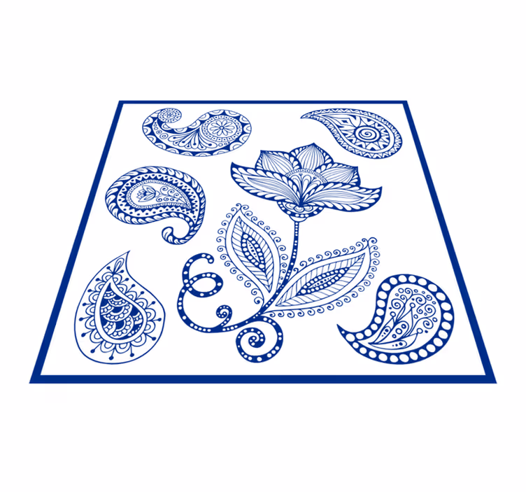 Vinilna preproga za kuhinjo paisley in cvetje - TenStickers