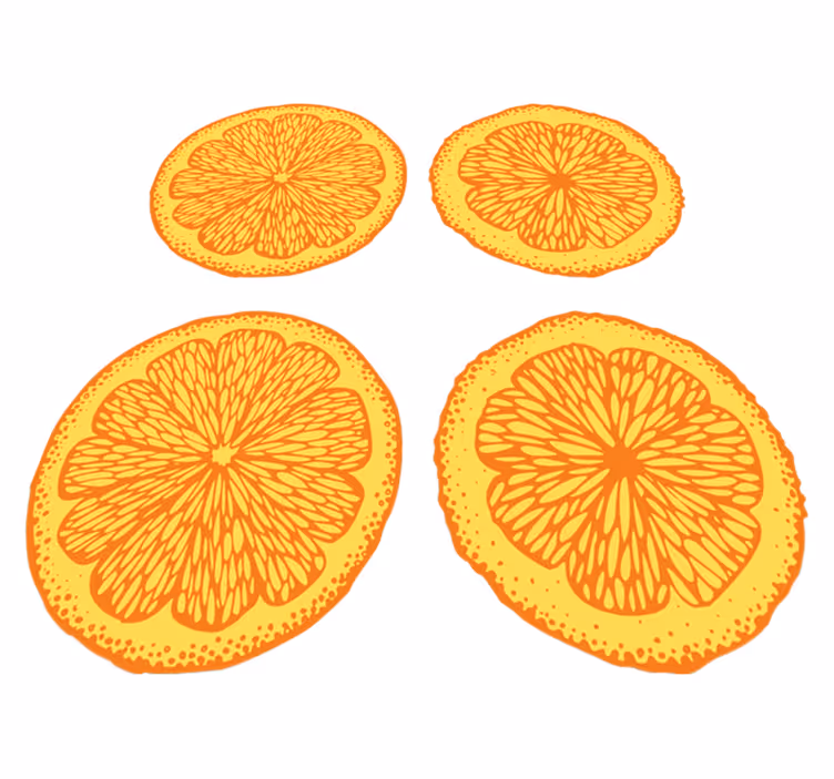 Vinilna preproga za kuhinjo z oranžnimi nalepkami - TenStickers