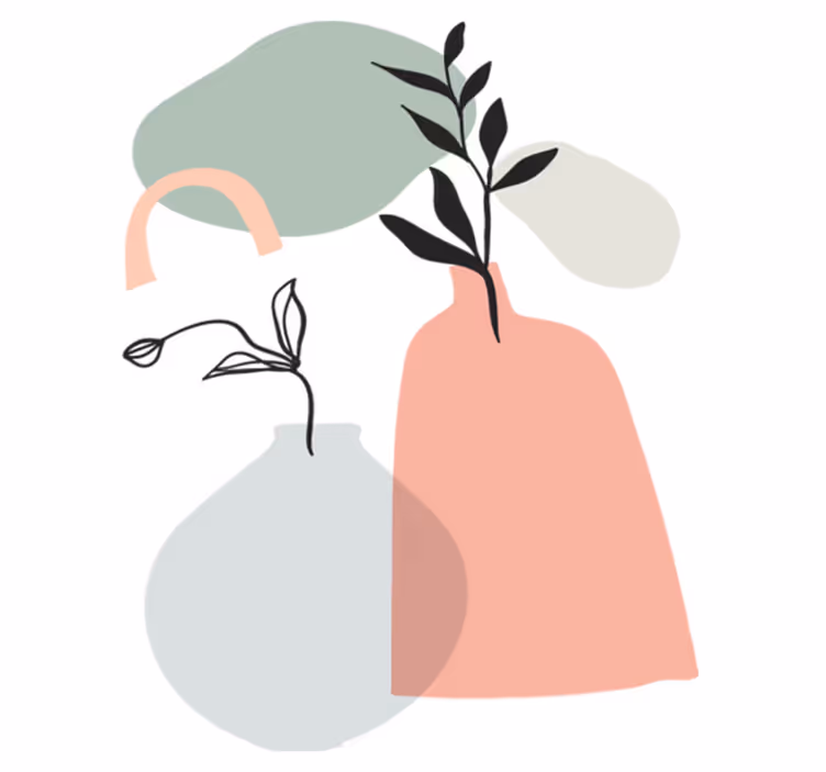 Vinilna preproga za kuhinjo minimalistični obarvani listi - TenStickers