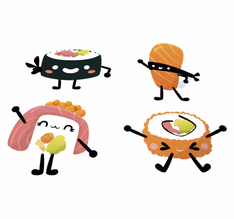 Vinilna preproga za kuhinjo ljubki sushi - TenStickers