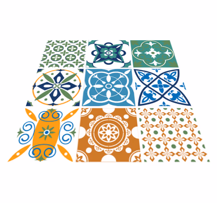 Vinilna preproga za kuhinjo mešanica porcelanastih ploščic - TenStickers