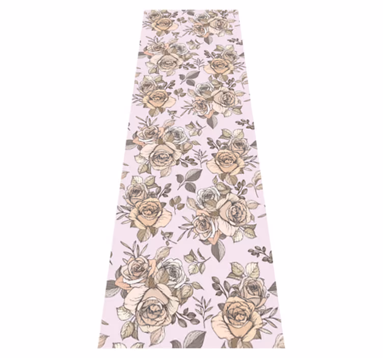 Vinilne preproge za spalnico v slogu shabby chic z rožami - TenStickers