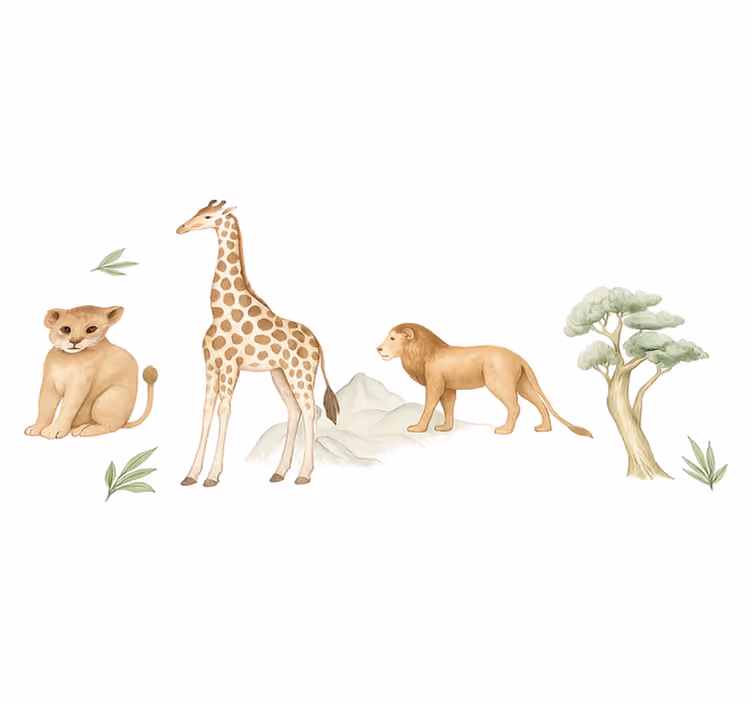 Vinilne preproge za spalnico umirjena savana - TenStickers