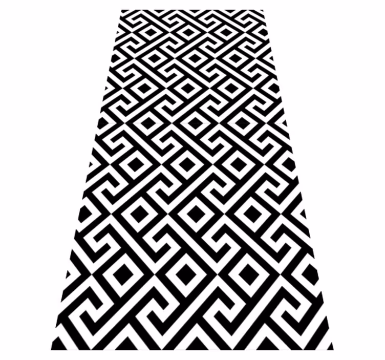 Skandinavski vinilni preproga črno-bela zapletena geometrija - TenStickers